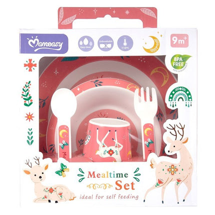 Momeasy Baby Meal Time Set with Silicone Suction Bowl Bib and Spoon