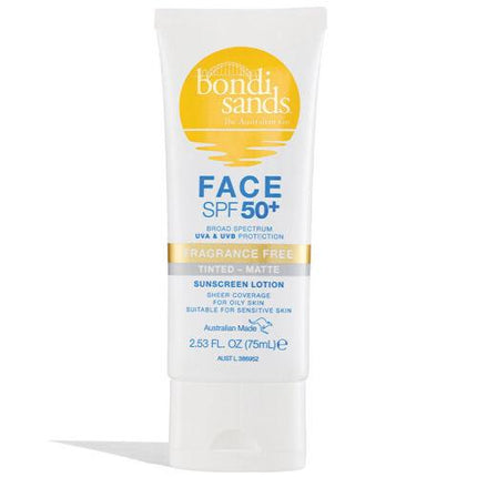 Bondi Sands Spf 50+ Fragrance Free Matte Tinted Face Lotion 75 ml - OhYouLuckyDuck.com.au