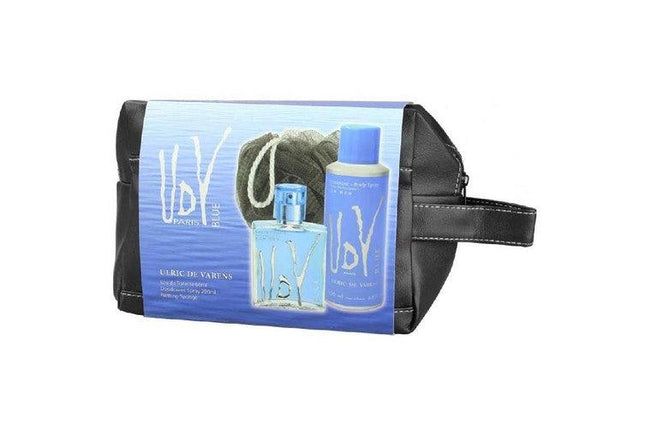 Ulric De Varens Blue EDT Deodorant Spray Netting Sponge Wetpack Men Gift Set 60mL - OhYouLuckyDuck.com.au