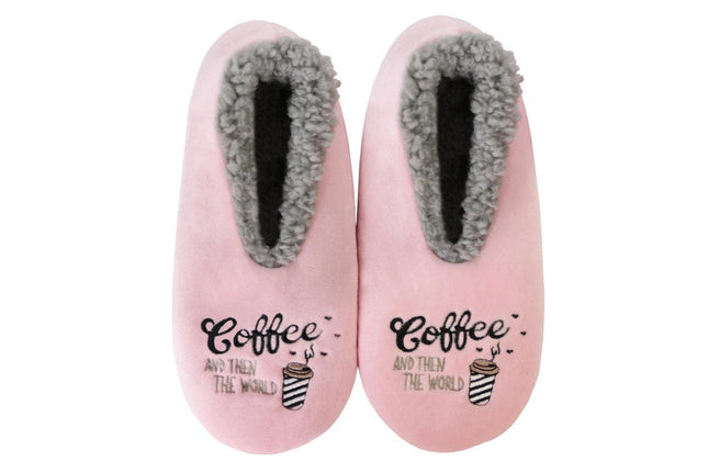 SnuggUps Women's Quote Coffee Slippers Small