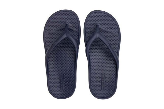 Archline Rebound Orthotic Foam Flip Flops Thongs Arch Support  Navy Size 38