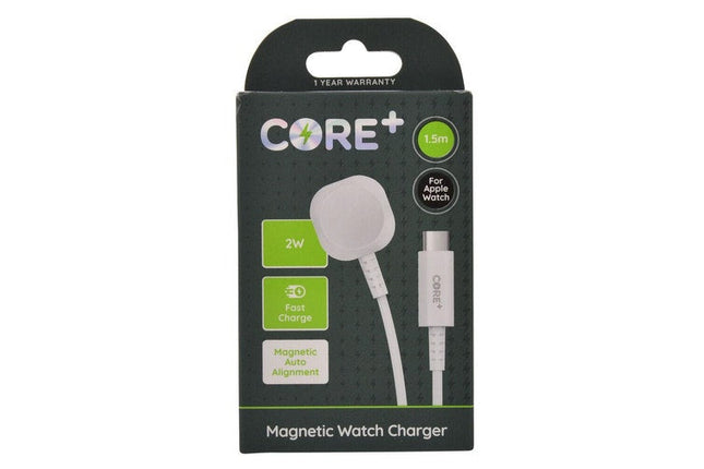 Core Magnetic Watch Charger 2W 1.5m Cable Cradle For Apple Watch 1 to 9 SE White