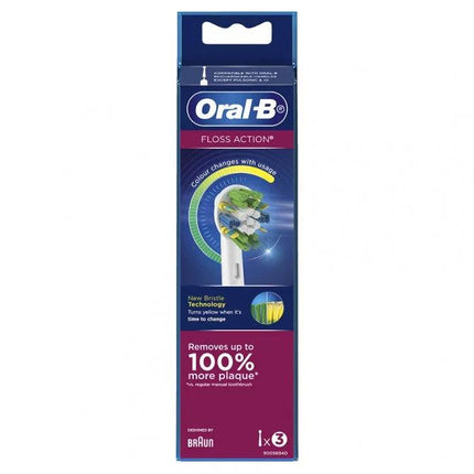 Oral-B Floss Action Replacement Brush Heads 3 Count - OhYouLuckyDuck.com.au