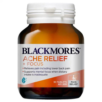 Blackmores Ache Relief + Focus 30 Tablets - OhYouLuckyDuck.com.au