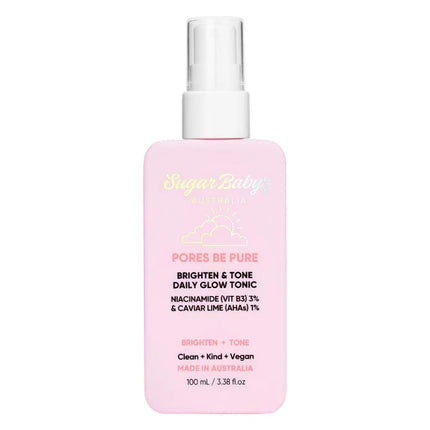 SugarBaby Pores Be Pure Brighten & Tone Daily Glow Tonic 100ml - OhYouLuckyDuck.com.au