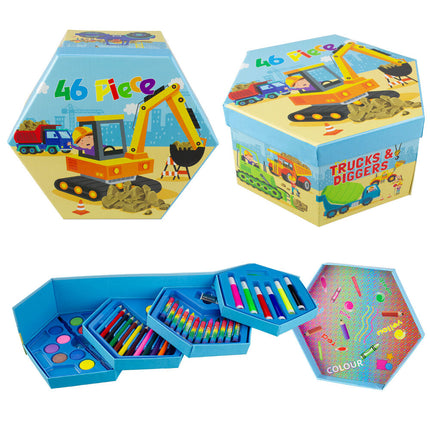 LCorp Art Set Digger Themed 46 Pieces Creative Kit for Kids