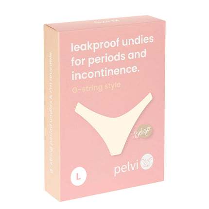 Pelvi Leakproof G-String Beige Large