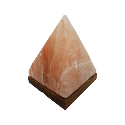 Saltco Salt Crystal Lamp Pyramid Wooden Base