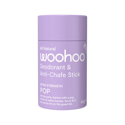 Woohoo Deodorant & Anti-Chafe Stick Extra Strength Pop  60G