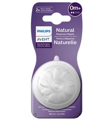 Avent Natural Response Teats 0 Month Plus 2 Pack