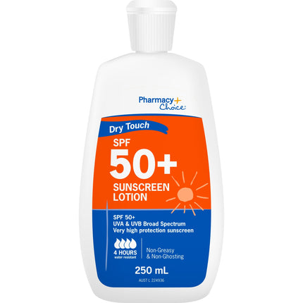 Pharmacy Choice Dry Touch SPF 50+ Sunscreen Lotion 250ML