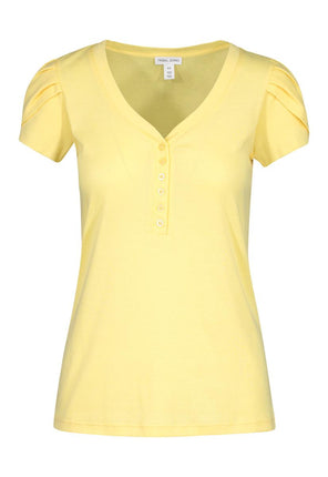 Tribal Tulip Sleeve Henley Top Buttercup