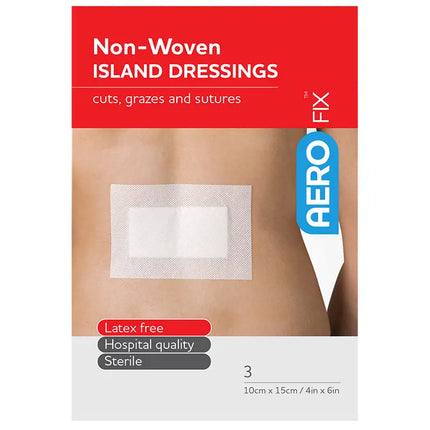 AeroFix non-woven Island Dressings 10cm x 15cm 3 Pack