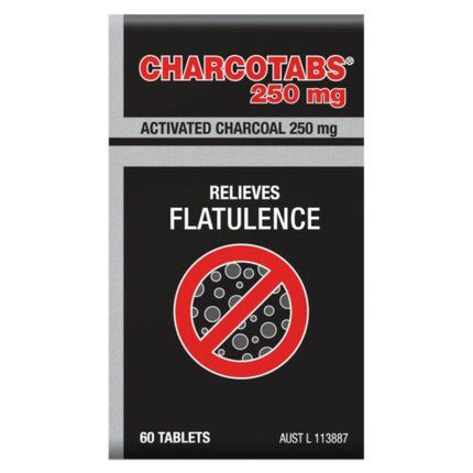 Charcotabs Activated Charcoal 250mg 60 Tablets - OhYouLuckyDuck.com.au