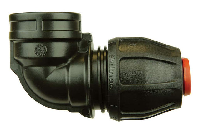 Philmac BSP Threaded Rural Elbow Poly Female 1-1/4 x 1-1/4"