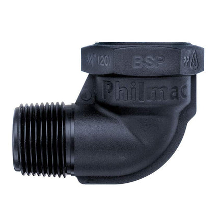 Philmac BSP Threaded Elbow Male x Female Poly 3/4"