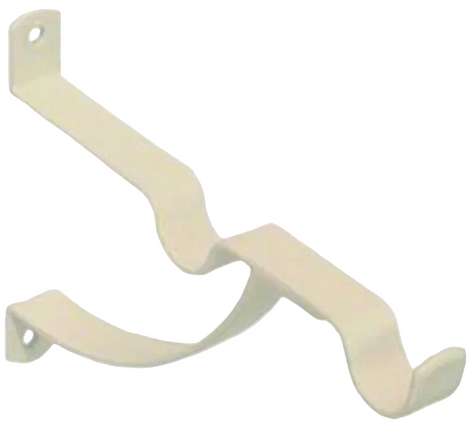 Generic Stayed Double Curtain Bracket White 127mm 2 Pack