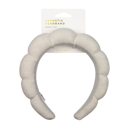 Cosmetic Headband Bubble Grey for Skincare and Makeup Application