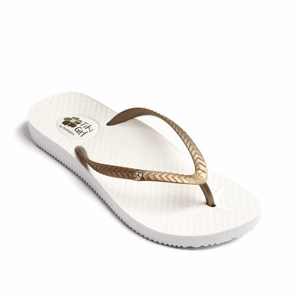 Footlogics Tiki Girl Thong White Size 7-7.5