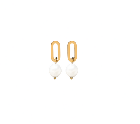 Adnohr 16024 Sensation Oval Pearl Drop Gold Plated
