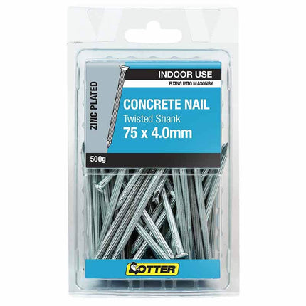 Otter Nail Concrete Fluted Zinc Plated 75 x 4.00mm 500g