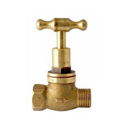 Mildon T Head Stop Cock Male & Female Brass 15mm