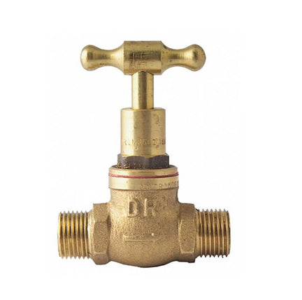 Mildon T Head Stop Cock Male & Male Brass 1/2"