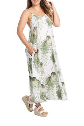 Tribal Maxi Dress Palm Leaf