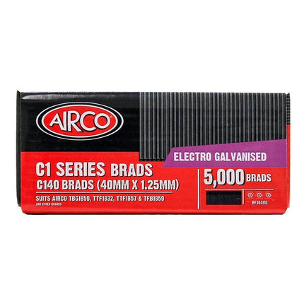 Airco C100 Series Brad Nails - 40 x 1.25mm BF18400