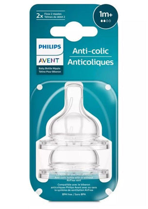 Philips Avent Teats Silicone 1M+ Slow Flow 2 Pack