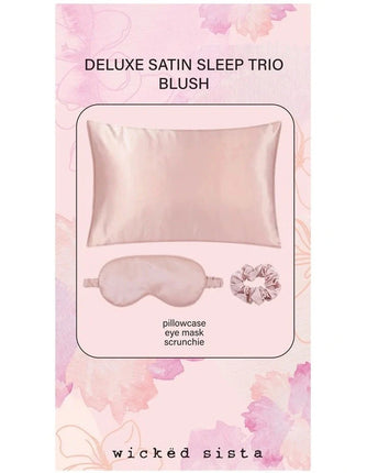 Wicked Sista Deluxe Satin Sleep Trio Blush Pink