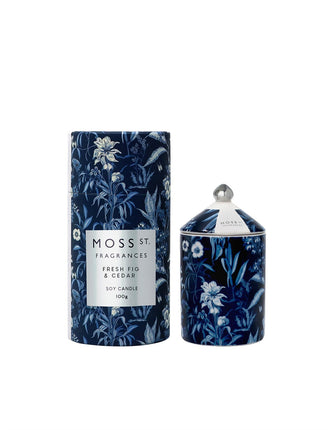 Moss St. Fragrances Ceramic Mini Candle in Fresh Fig and Cedar 100G