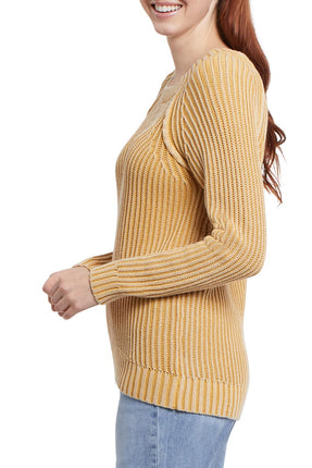 Tribal Mock Neck Boucle Sweater Honey