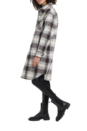 Tribal Drop Shoulder Long Jacket Ruby Wine