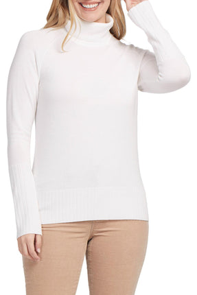Tribal Turtleneck With Wide Ribbed Cuff Cream