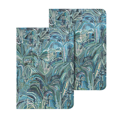 Aqua Palms Notebooks Set of 2 Lined Journals for Writing and Note Taking A5