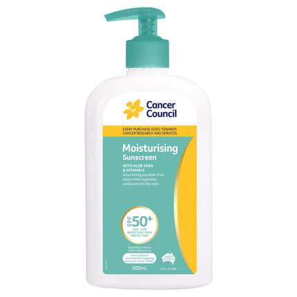 Cancer Council Moisturising Sunscreen Spf50+ 500ML