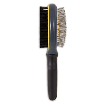 JW Pet Gripsoft Double Sided Pin and Bristle Brush for Dog and Cat Grooming