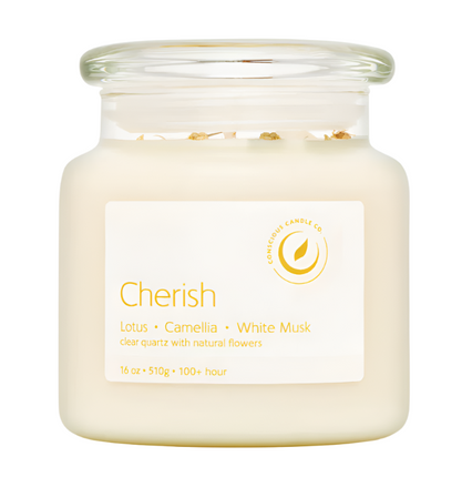 Conscious Candles Cherish Clear Quartz 510G