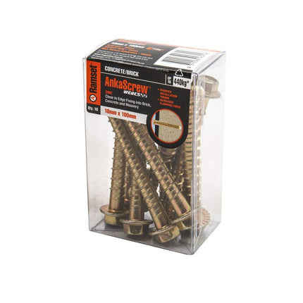 Ramset Ankascrew Zinc 10 x 100mm 10 Pack