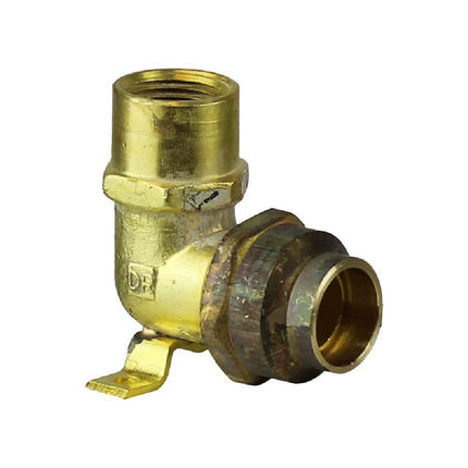 Brasshards Flared Compression Wall Elbow Brass 15mm Female x 20mm Compression