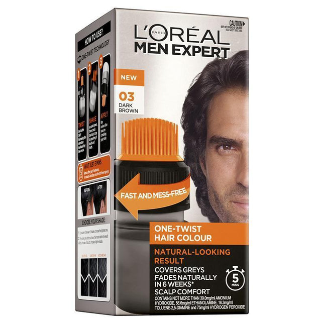 L'Oreal Paris Men Expert Semi Permanent Hair Colour 03 Dark Brown - OhYouLuckyDuck.com.au