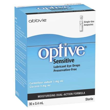 Optive Sensitive Eye Drops 30 x 0.4ml - OhYouLuckyDuck.com.au