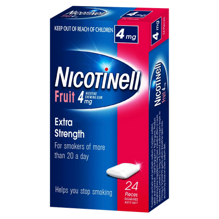 Nicotinell Chewing Gum Nicotine 4mg 24 Pieces – Fruit - OhYouLuckyDuck.com.au