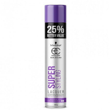 Schwarzkopf Extra Care Super Styling Lacquer Maximum Hold 500 g - OhYouLuckyDuck.com.au