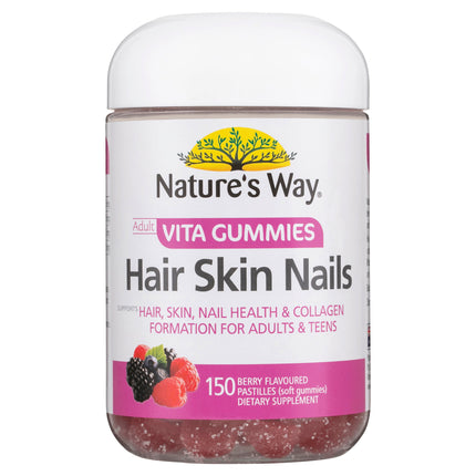 Nature’s Way Adult Vita Gummies Hair Skin Nails 150 Pastilles – Berry Flavoured