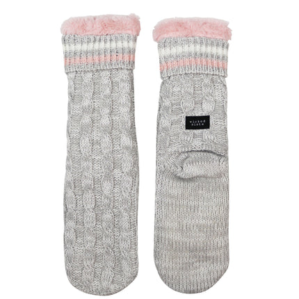 Wicked Sista Grey Knit Slipper Socks