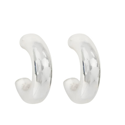 Wicked Sista Medium Thick Silver Hoops