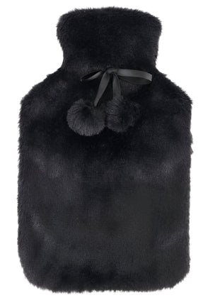 Wicked Sista Black Faux Fur Hot Water Bottle with Cover