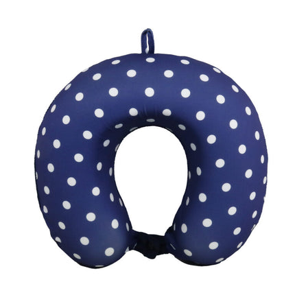 Wicked Sista Memory Foam Travel Pillow Ergonomic U Shape Neck Support for Travel Denim Polka Dot